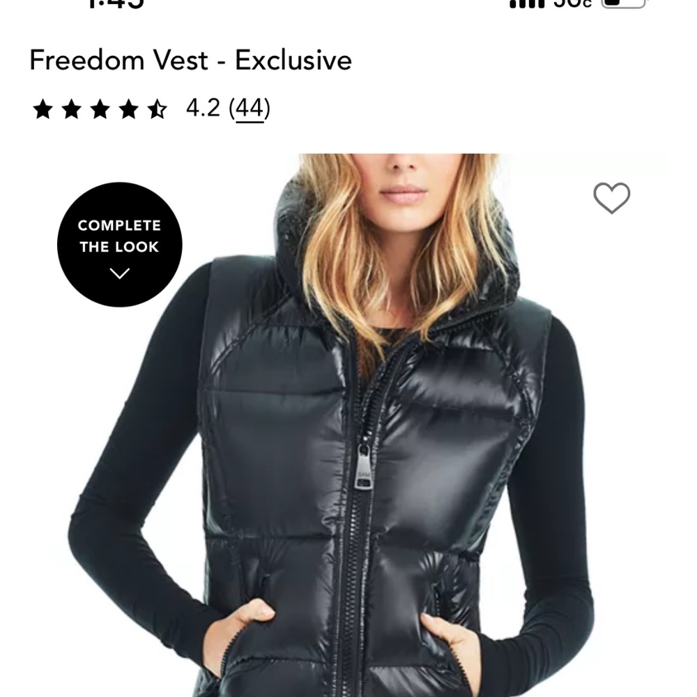 SAM NY black down women’s vest XS